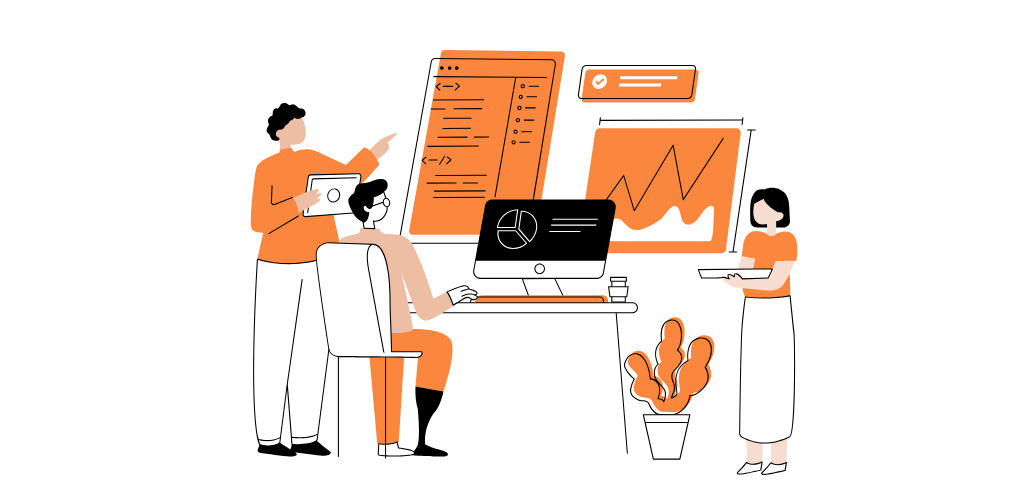 Developer coding on a futuristic interface